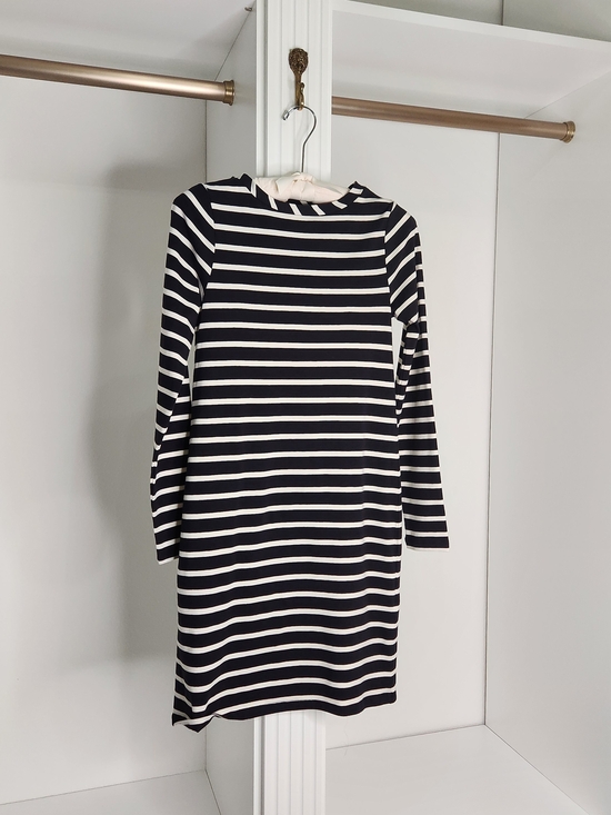 French Connection Dresses & Skirts - French Connection Striped Long-Sleeve Shift Dress in Black & White New With Tags